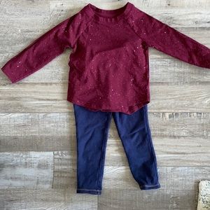 Long sleeve glitter top and pants, great condition. 3T